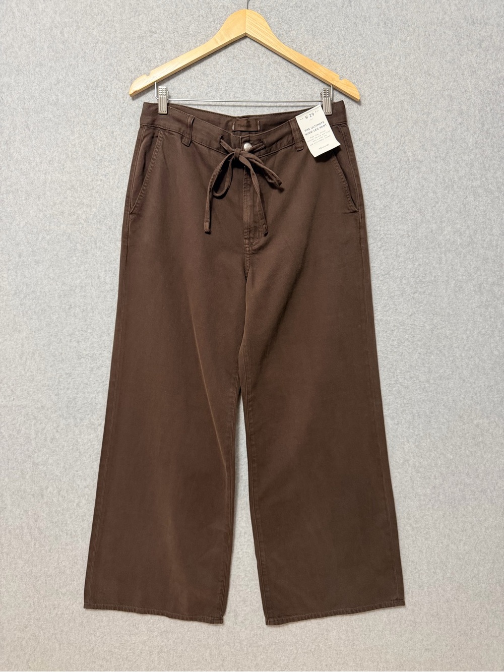 Madewell Brown Wide-Leg Drawstring Pants - Picture 3 of 10